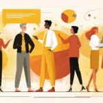Nonprofit staff and diverse donors collaborating, providing feedback, and reviewing fundraising goals, symbolizing transparency, trust, and impactful fundraising.